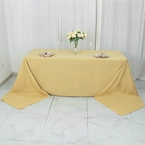 BalsaCircle 90" x 156" Premium Polyester Rectangular Tablecloth Table Linens Champagne