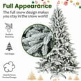 thumbnail image 4 of 5ft Flocked Christmas Tree with 768 Tips, Realistic PE+PVC Snowy Hinged Tree with Metal Stand, Full Artificial Xmas Tree for Holiday Decoration, 4 of 9