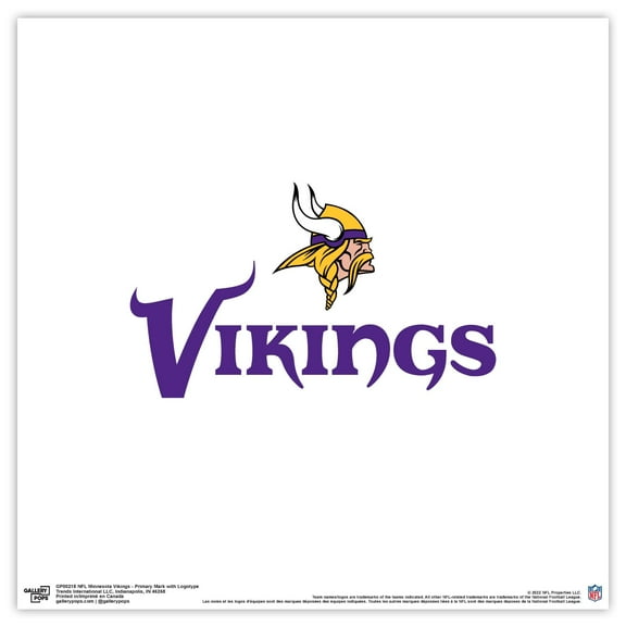 Gallery Pops NFL Minnesota Vikings - Primary Mark Logotype Wall Art, Unframed Version, 12" x 12"