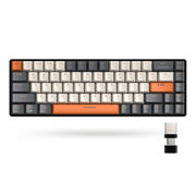 K68 60% Wireless Mechanical Keyboard, Bluetooth 5.0/2.4GHz 68 Keys Hot Swappable Red Switch for PC