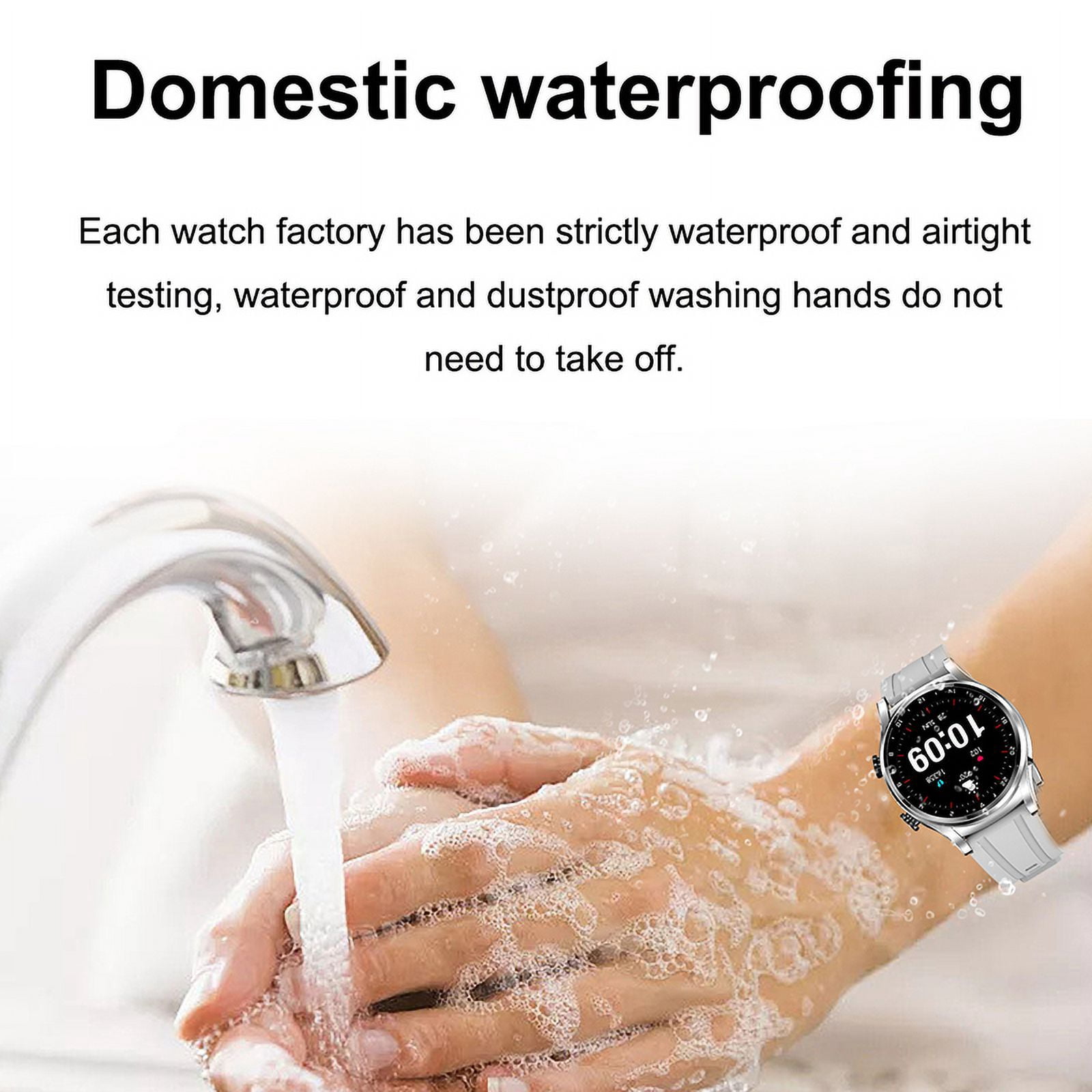 Rainbuvvy GT66 smart watch, watch and earphone 2-in-1, 1.39-inch HD screen, NFC, supports answering/making calls, Android 4.4/iOS9 sports watch