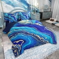 thumbnail image 2 of Manfei Blue Marble 7-Piece Bedding Sets Twin Size, Modern Aesthetic Marbling Comforter Sets with Sheets, Watercolor Artwork Bedding Accessories, Ultra Soft Bedroom Decor, 2 of 6