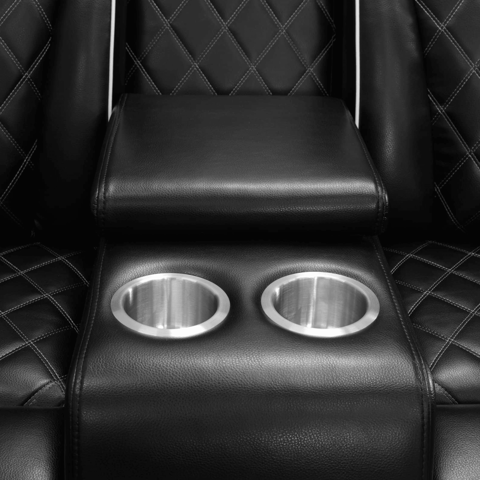 Electric Power Recliner Loveseat with USB Ports and Cup Holders, 3 Seater Leather Reline Couch Home Theater for Living Room, Black