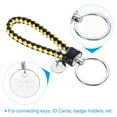thumbnail image 3 of Braided Leather Keychain with Stainless Steel Key Ring Sleeve, PU Woven Wristlet Lanyard, Black Yellow 2 Pack, 3 of 5