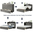 thumbnail image 4 of ‌ijuicy Murphy Bed with Charging Station, Queen Size Solid Wood Cabinet Bed, Cube Chest Bed for Guest Room/ Office/Apartment-Gray, 4 of 10