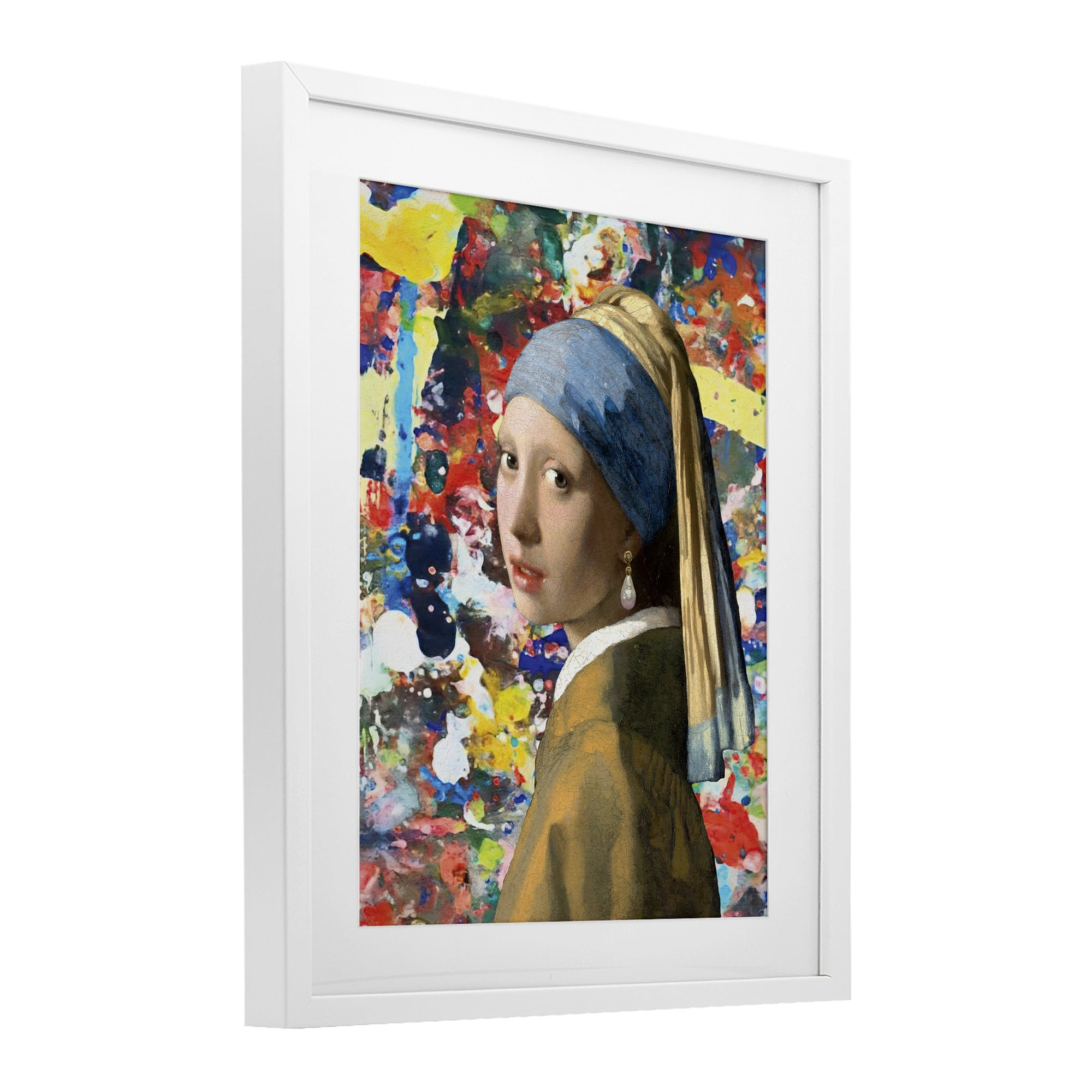 Stupell Industries Modern Splatter Iconic Pearl Earring White Framed Print Under Glass, design by Grotto Studios
