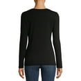 thumbnail image 3 of Time and Tru Women's Long Sleeve Rib T-Shirt, 3 of 6