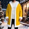 thumbnail image 6 of QATAINLAV Yellow Christmas Jacket for Men Warm Lined Winter Fleece Hooded Cardigan Funny Santa Claus Coat, 6 of 9