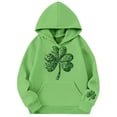 thumbnail image 3 of WOYY Big Girls St. Patrick's Day Hoodie Clover Print Hooded Sweatshirt, Sizes 11-12, 3 of 3