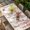 Pink Red Light Beige, variant on Butterfly Flower Table Cloths for 6 Foot Rectangle Tables, Farmhouse Country Pink Floral on Linen Patio Waterproof Elastic Fitted Tablecloths, Washable Rectangular Table Cover for Camping