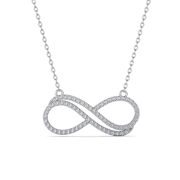 Cate & Chloe Tansy 18k White Gold Plated Pendant Necklace with Simulated Diamond Crystals for Women