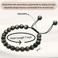 thumbnail image 3 of Silver Sheen Obsidian Crystal Bracelet - 8mm Beaded Bracelet and Healing Stones, 3 of 5