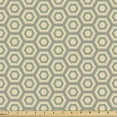 thumbnail image 1 of Geometric Fabric by the Yard Upholstery, Pattern of Repetitive Hexagonal Shapes in Warm Nature Tones, Decorative Fabric for DIY and Home Accents, Laurel Green and Pale Yellow by Ambesonne, 1 of 5