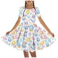 thumbnail image 1 of Jinhomg Robe de Vacances Mignonne pour Filles, Lapin de Pâques Amusant et Œufs, Robes Graphiques Décontractées Confortables à Manches Courtes, Col Rond, Robe T-Shirt Midi, Robes de Fête Fluides, Soldes Aujourd'hui, Liquidation, Blanc, 13 Ans, 1 of 5