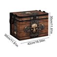 thumbnail image 3 of 1Pc Halloween Storage Bin, Skull Treasure Chest Print Zipper Lid, Decorative Storage Basket for Shelves, Car Trunk, Home Decor Gift, 3 of 6