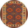 thumbnail image 1 of Ahgly Company Machine Washable Indoor Round Contemporary Light Brown Area Rugs, 4' Round, 1 of 7