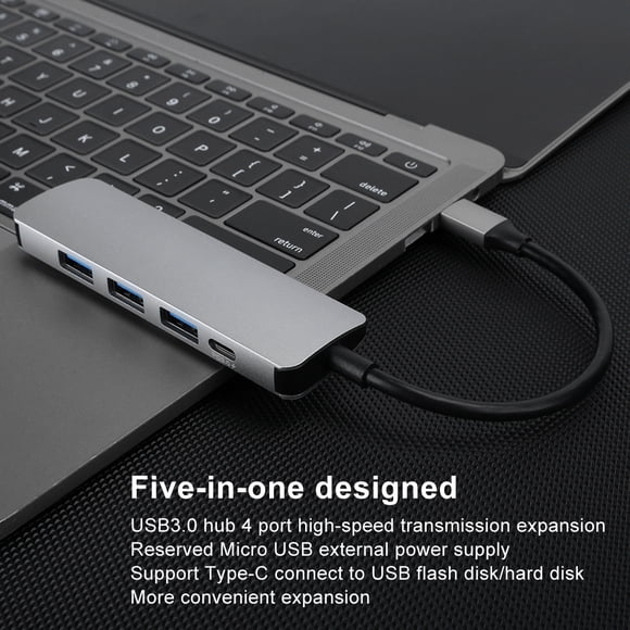 Aluminum Alloy Pd3.0 Power Supply Type-C Docking Station, Compatible USB3.0 Docking Station, for Type-C Mobile Phone