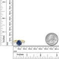 thumbnail image 6 of Gem Stone King 14K Yellow Gold Blue Created Sapphire and Lab Grown Diamond Engagement Ring for Women | 4.31 Cttw | Round 10MM | Gemstone September Birthstone | Size 8, 6 of 6