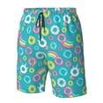 thumbnail image 4 of Disketp Men's Swim Trunks Hawaiian Breathable Surf Beach Swimsuits Mesh Lining Beach Shorts with Pockets-Donut, 4 of 7