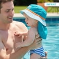 thumbnail image 4 of Aqua SwimSchool Sunshade Legionnaire Bucket Hat with Sun Shield for Infants, Blue, 4 of 7