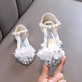 thumbnail image 2 of JAJAHO Girls Sandals Glitter Mary Jane Shoes Kids Toddler Fashion Sequin Cute Comfortable Hook And Loop Versatile Shoes, 2 of 9