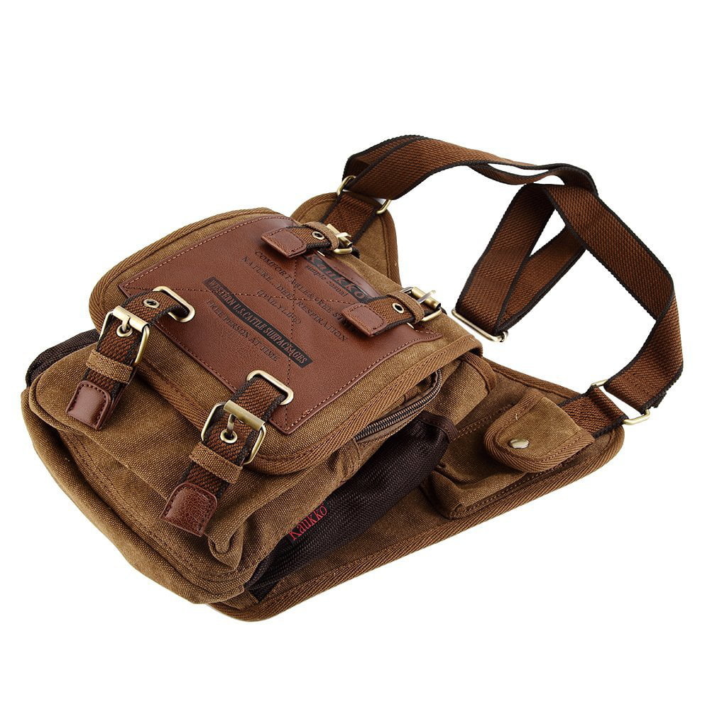 Men's Canvas Bag Shoulder Messenger Bag Vintage Military Travel Satchel 