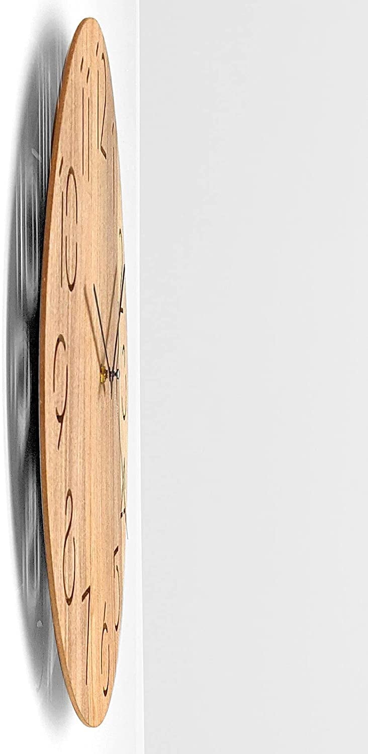 Beverly Hills Polo Club's Real Wood Wall Clock -18-Inch Battery Operated Handmade No Tick Clock - Tuscan Style with Vintage Rustic Design, Provides a Unique Room Decor…
