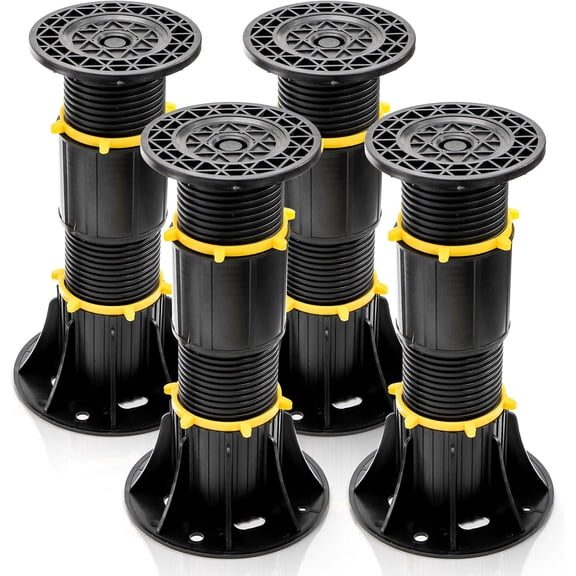 4 Pack Bed Support Legs, 8.5-13 Inch Adjustable Height Bed Center Slat Support, Under Bed Frame Replacement Post, Heavy Duty Bed Reinforcement Parts Kit for Wooden Furniture Cabinet Board