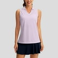 thumbnail image 2 of Pxiakgy Women's Golf Shirt Sleeveless Lightweight V Neck Tennis Polo Shirts with Collar Quick Dry Athletic Tops for Women Women's Sleeveless Shirts Collared V Neck Tennis Tank Tops Lightweight Pink L, 2 of 7