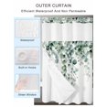 thumbnail image 2 of No Hook Cloth Fabric Shower Curtain with Snap in Liner, Green Eucalyptus Leaves Waterproof Shower Curtains Set with See Through Top Window, Pastoral Farmhouse Botanical Bath Curtains Shower 48"x72", 2 of 6