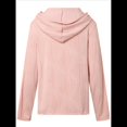 thumbnail image 4 of Sudadera con Capucha para Mujer, Informal, Holgada, de Larga, con Cuello en V y Botones, para Otoño. Rosa XXXL, 4 of 5