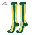 thumbnail image 1 of Langgg Bas de Compression 20-30 mmHg Longueur Genou Bas de Sport pour Course Cyclisme Unisexe, Vert Jaune, G/TG, 1 of 6