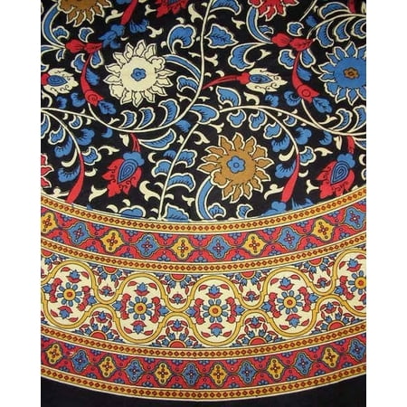 sunflower tablecloth cotton round yellow