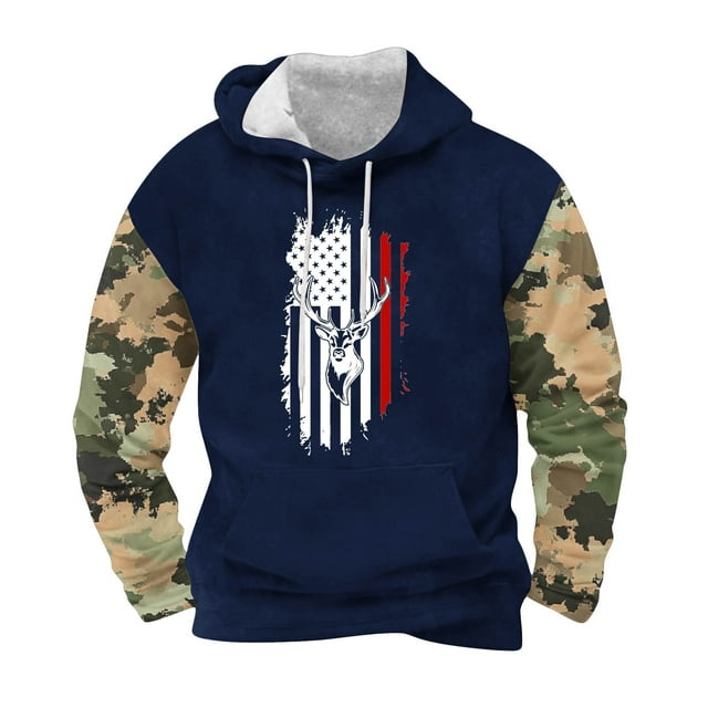 Styesk Chemises pour Hommes Mode Poches Manches Longues Chandails en Molleton à Capuche Blouse