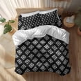 thumbnail image 2 of Classic Whtie Black Pattern Full Size Comforter Set, Abstract Tribal Aztec Western Bedding for All Seasons, 4 Pcs Bed Set, 1Quiltcover (86"x86") ,1Sheet(80"x116"), 2Pillowcases (30"x20"), 2 of 12