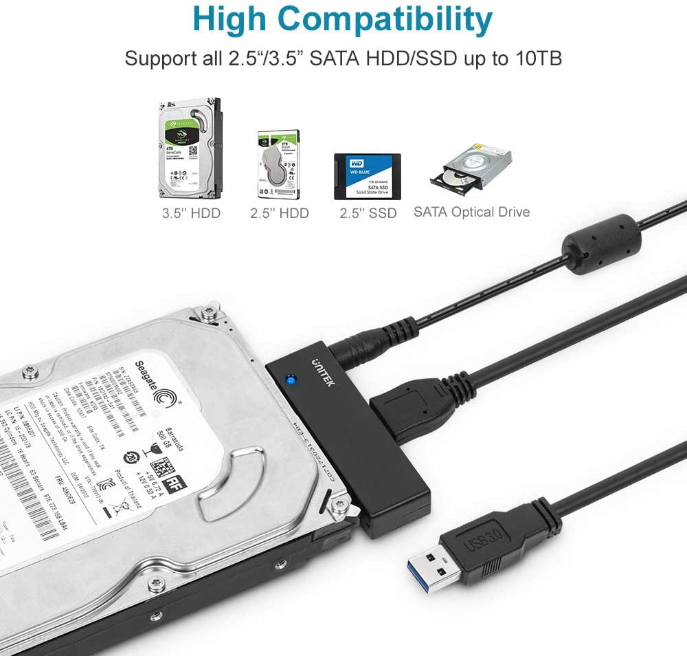 Unitek USB 3.0 to SATA III Hard Drive Adapter Converter Cable for 2.5 3