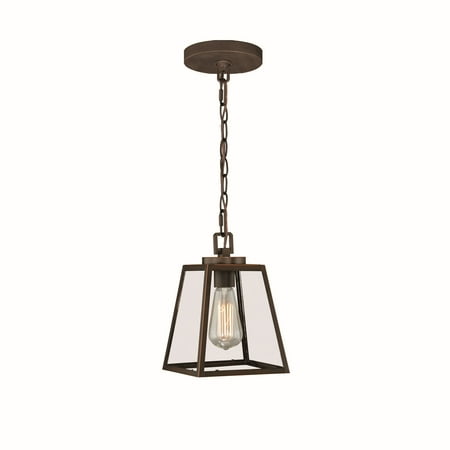 

Vaxcel Grant Bronze Farmhouse Mini Pendant Ceiling Light Clear Glass