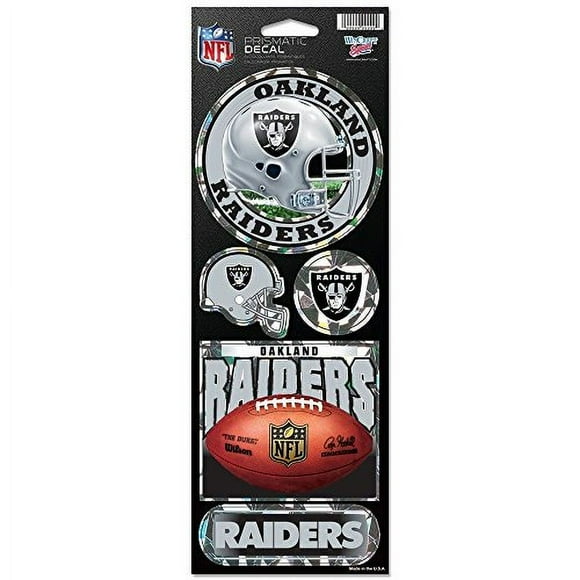 WinCraft NFL Raiders de Oakland Pegatinas Prismáticas, Color del Equipo, Talla Única