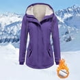 thumbnail image 4 of KANG Fleece Lined Hooded Jacket Windproof Outdoor Softshell Coat For Fall Winter Casual Warm ComfortPurpleXL, 4 of 5