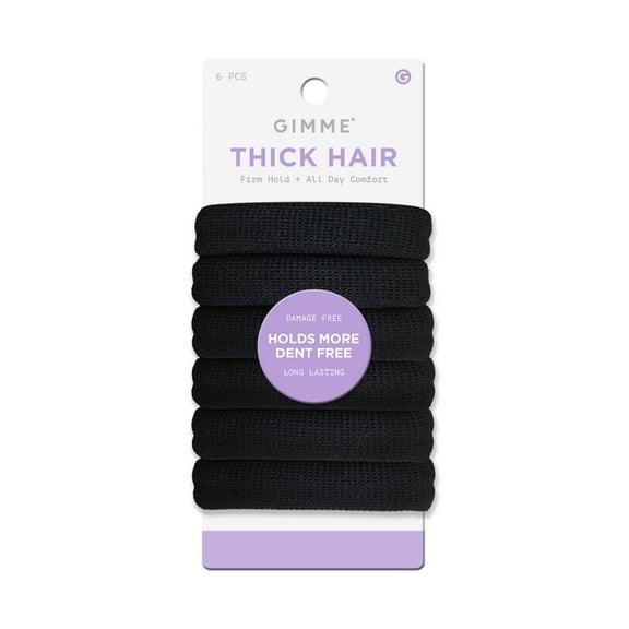 Gimme Beauty Thick Hair Bands 6ct Black
