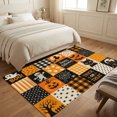 thumbnail image 4 of Area Rugs 3'x5', Checkered Halloween Carpet Runner Indoor Outdoor Rugs Home Decor Aesthetic, Pumpkins Cat Plaid Vintage Art Non Slip Mats Washable Accent Rug for Living Room Bedroom, 4 of 7