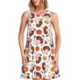 thumbnail image 1 of Xecao Dinde et Action de Grâce2 pour Robes d'Été pour Femmes Robes Décontractées de Plage Robes Sans Manches T-Shirt Robe Évasée avec Poches, 1 of 7