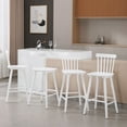 thumbnail image 2 of Dayalane Windsor Bar Stools Set of 4, 26" Farmhouse Wooden Counter Height Barstools with Spindle Back & Footrest, Armless Kitchen Island Stools for Bistro, Pub, Breakfast Bar,White, 2 of 9