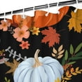 thumbnail image 2 of Autumn Leaves Harvest Thanksgiving Shower Curtain for Bathroom with Hooks and Weighted Hem, Polyester Fall Pumpkins Maple Waterproof Bath Curtains Hotel Style - Machine Washable,72x72in, 2 of 5