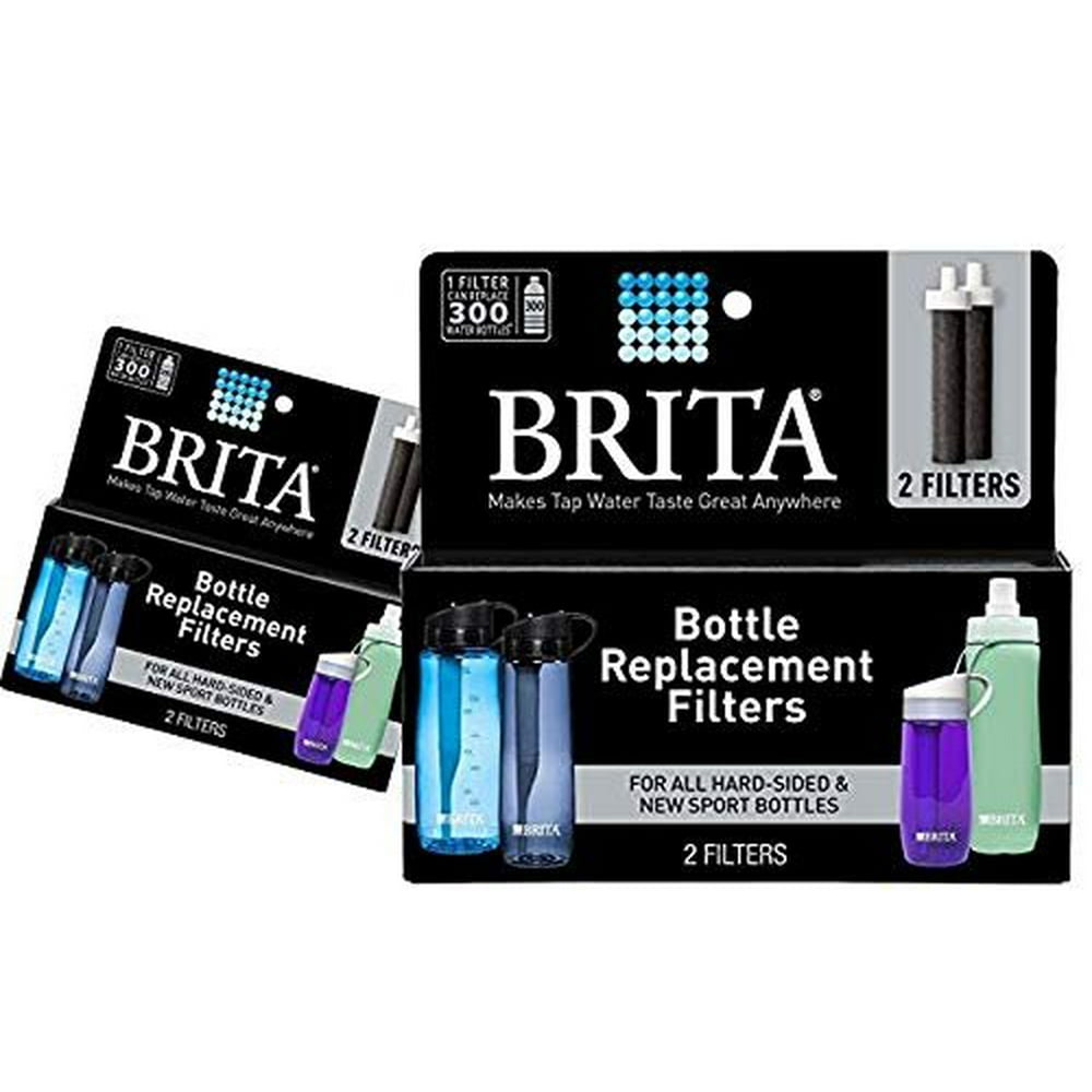 Brita Water Filter Bottle Replacement Filters, 4 Count (2 Packs of 2