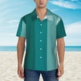 thumbnail image 2 of Honeii Teal Color Print Men’s Hawaiian Shirt,Classic Button-Down Short Sleeve Shirt, for Beach, Vacation, and Outdoor Activities,Medium, 2 of 7