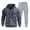 Dark Gray, variant on YHAJDS Men's Winter Casual Set,Men Hoodie Sets 2 Piece Hoodie Sets For Men Hoodie And Jogger Sets Long Sleeve 1PC Hoodie Sweatshirt And 1PC Jogger Pants Set Sports Wear For Fall Winter