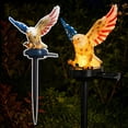 thumbnail image 2 of Personalized Eagle Solar Garden Light, 250th Anniversary LED Stake With American Flag Wings, Resin Patriotic Outdoor Decor For Yard, Perfect Memorial Day 4th Of July Gift, 2 of 9