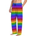 thumbnail image 2 of Uemuo Colorful Glitter Rainbow Pattern Men's Wide Leg Palazzo Lounge Pants with Pockets Light Weight Loose Comfy Casual Pajama Pants-Small, 2 of 9