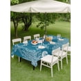 thumbnail image 3 of Outdoor Tablecloth with Umbrella Hole and Zipper, Blue Coastal Rectangle Table Cloth 60x84 Inch Waterproof Tablecloth, Starfish Coral Summer Beach Ocean Picnic Table Cover for Patio Camping, 3 of 7